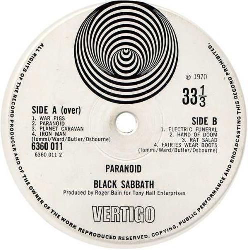 Black Sabbath Paranoid - 1st UK vinyl LP album (LP record) (63516)